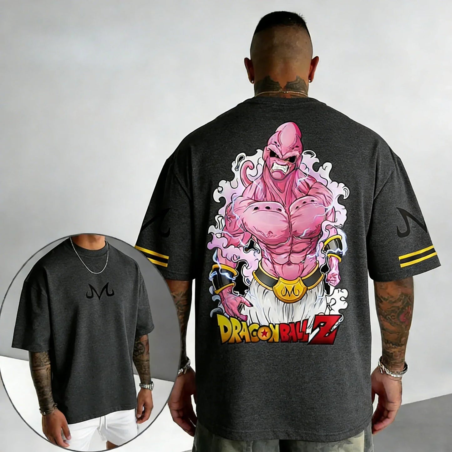 Anime Cotton T-shirt Summer New Majin Buu Printed Men's and Women's Trendy Loose Casual Short Sleeve Top