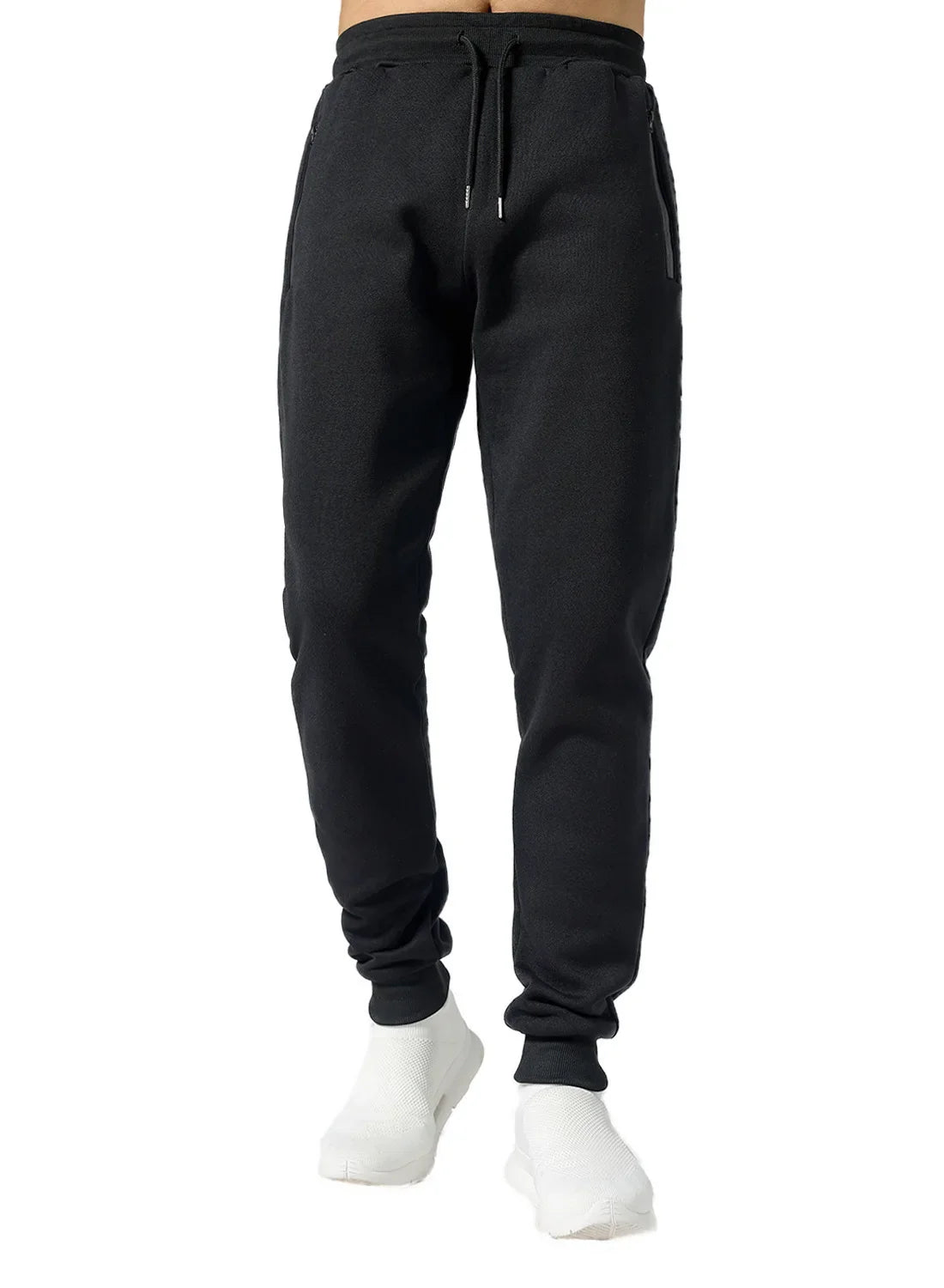 New Sweatpants Side Zipper Pockets Men Joggers Track Pants Elastic Waist Sport Casual Trousers Baggy Fitness Gym Clothing