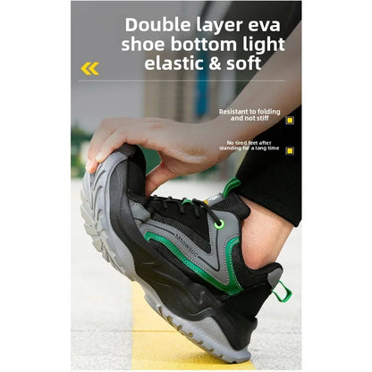 Men's Labor Protection Shoes Anti-Smashing Anti-Piercing Lightweight Breathable Wear-Resistant Safe Work Shoes