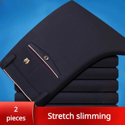 Classic Black Men's Office Dress Pants for Business Formal Fashionable Slim Fit Men's Suit Pants Casual Trousers Plus Size 28-40