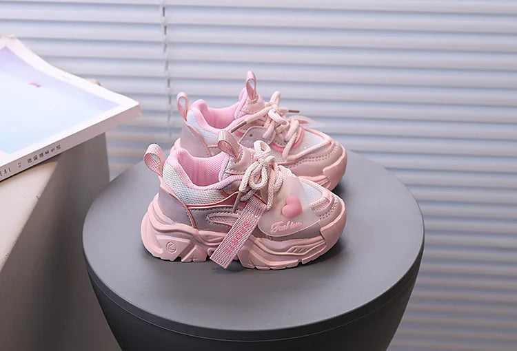 Girl Child Sport Shoe 2026 Spring Mesh Breathable Toddlers School Running Sneakers Fashion Non-slip Kids Boys Basketball Shoes