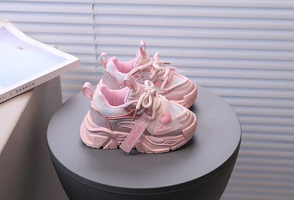 Girl Child Sport Shoe 2026 Spring Mesh Breathable Toddlers School Running Sneakers Fashion Non-slip Kids Boys Basketball Shoes