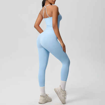 2PCS Yoga Set Nude Feeling Workout Sets Women Tracksuit Gym Push Up Fitness Running Workout Sportwear Sport Bra Leggings Suit