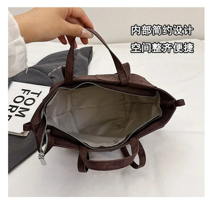2025 Hot Sale Autumn Soft Women's Handbags Faux Suede Solid Color Large Capacity Shoulder Bag Casual Versatile Ladies Bags
