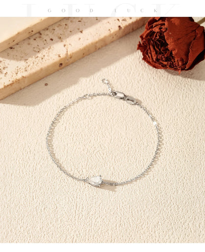 D Color Moissanite 925 Sterling Silver Luxury Lab Diamond Water Drop Link Chain Bracelet For Women Wedding Fine Jewelry