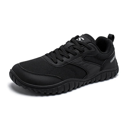 Calçados com biqueira larga masculinos e femininos, tênis de corrida de couro sintético, cadarço, leves e respiráveis para caminhada