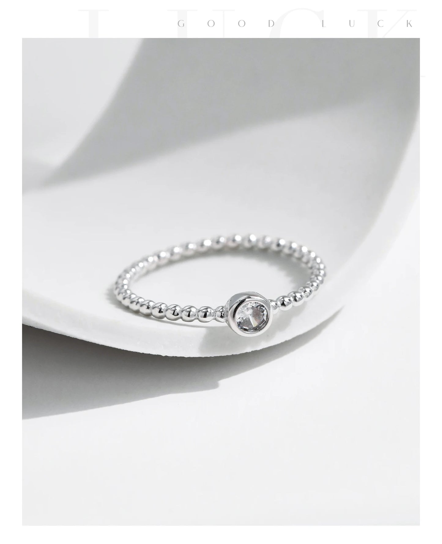 Bezel Setting Moissanite Ring 925 Sterling Silver Beads Trendy Stackable Finger Rings For Women Lab Diamond Jewelry