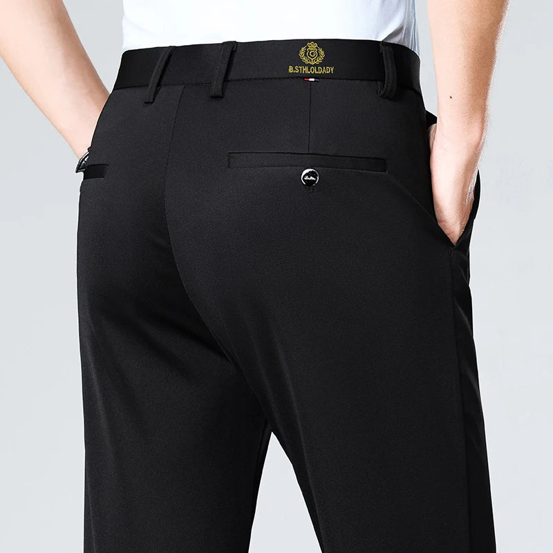 Four Season Men's Business Casual Pants Spring Summer Stretch Trousers Office Suit Pants Men Formal Pants Breathable Comfortable