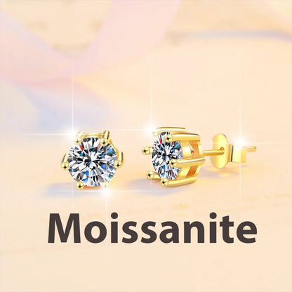 2ct 8mm Moissanite Earrings for Women Lab Grown Diamond Ear Studs 925 Sterling Silver Fine Jewelry Gift