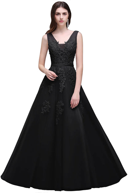 Vestido De Festa Elegante De Tule Com Apliques E Miçangas Vestido De Madrinha Com Decote V Presente De Aniversário Vestidos De Fiesta Em Estoque