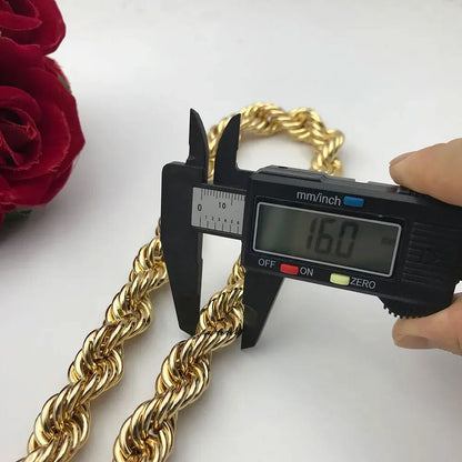 60cm 24in Punk Thick Chain Bicolor Gold-Plated Necklace For Men Women Hip Hop Luxury Copper Chain Dubai Jewelry Neck Party Gift