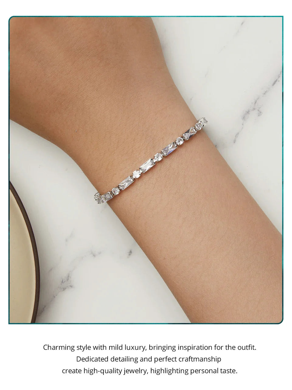 Luxury Square Zircon Adjustable Bracelet Sparkling Zirconia Chain Link for Men Women Birthday Gift Crystal Fine Jewelry