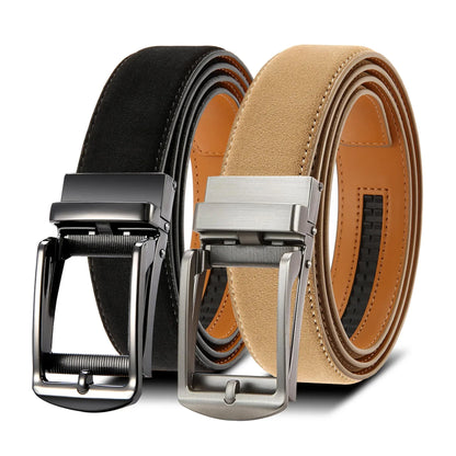 Men Belts Leather Waist Strap Male Automatic Buckle Waistband Mens High Quality Girdle Belts for Women Men Gifts 105 115 125cm