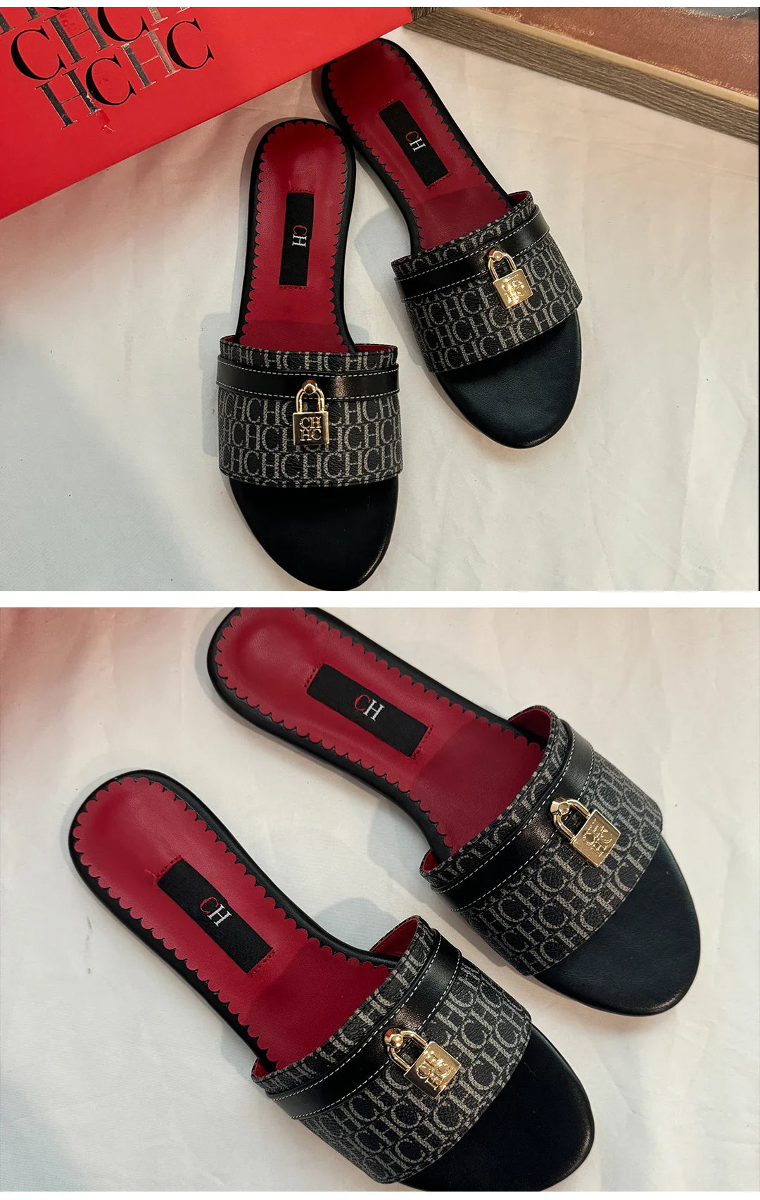 Women's Wearable Beach Slippers Flat Minimalist Letter Printed Designs Niche Women's Commute Vacation Slippers