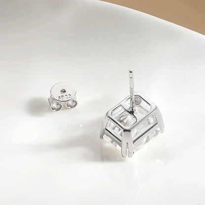 8cttw Emerald Cut D Color Real Moissanite Stud Earrings For Women 100% 925 Sterling Silver Gift Fine Jewelry