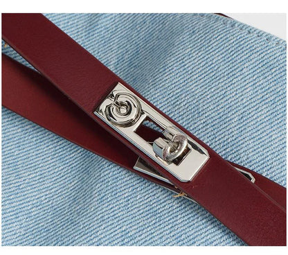 Women Fashion Denim Shoulder Bag Large Capacity Handbag Tote Hobo for Lady