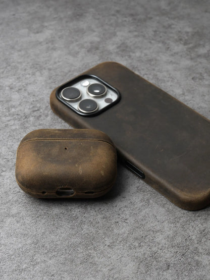 Genuine Leather Case for iPhone 17 16 15 Pro Max Magnetic PULL-UP Cowhide Phone Cover