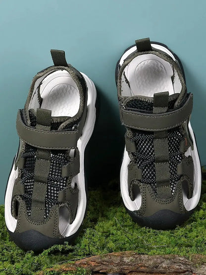 Boys' Casual Sports Sandals, River-Tracing Shoes, Finger-Protecting Sandals