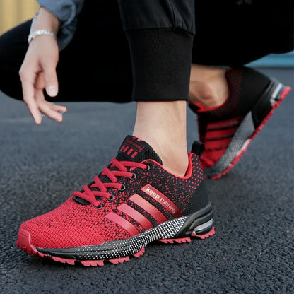 Men's and women's flying mesh surface spring summer breathable casual sports shoes flat vulcanized couple running big size48