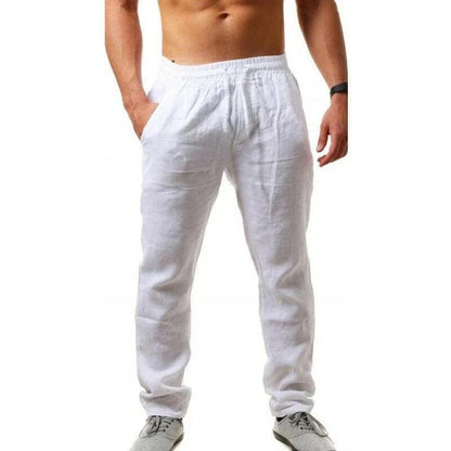 Men's cotton and linen pants, men's autumn new casual breathable solid color linen pants, fitness streetwear s-5XL