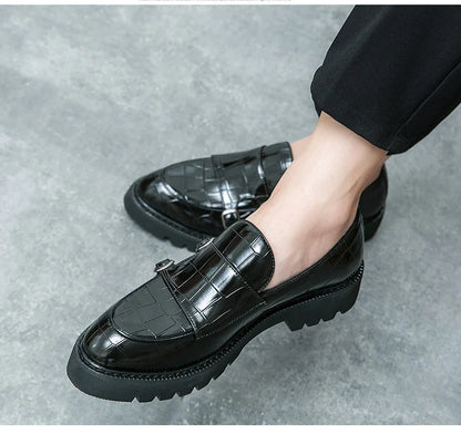 Classic Men's Dress Shoes Slip On Leather Loafers Men Platform Social Shoes For Men Fashion Casual Business Formal Shoes Male