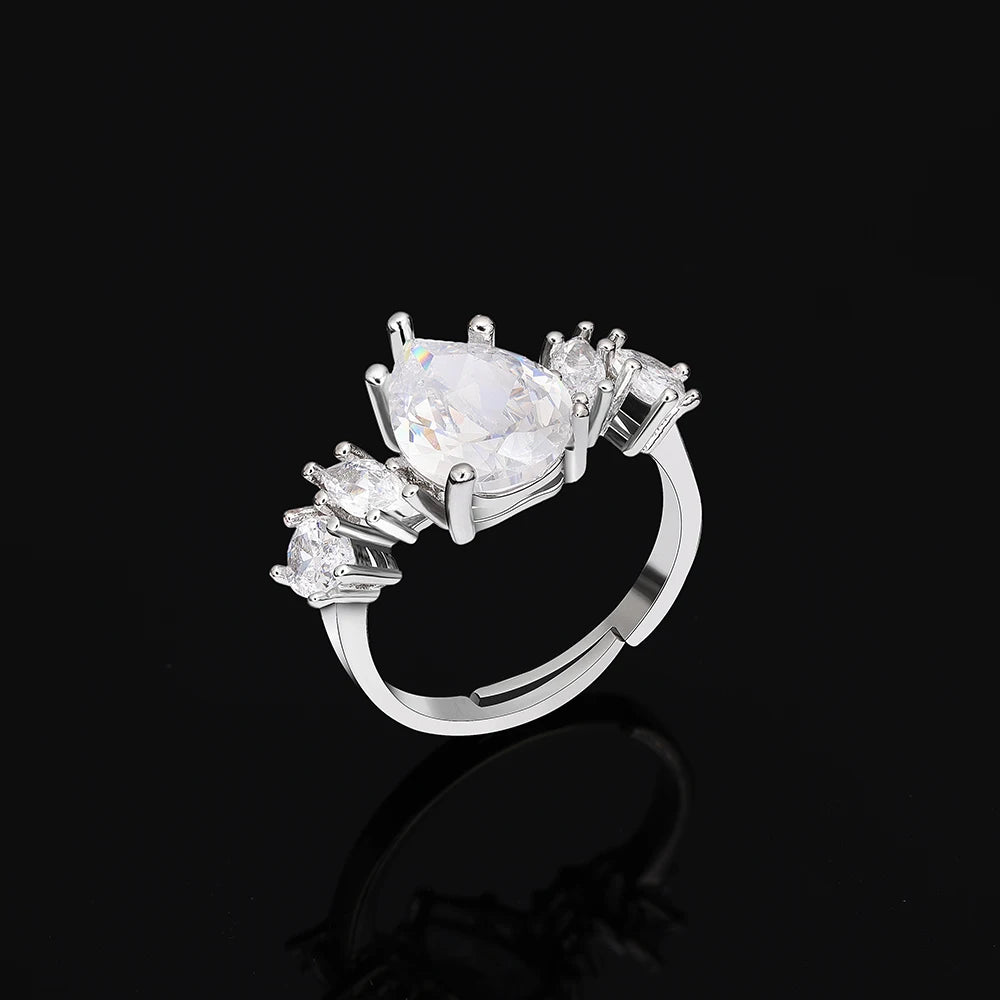 Luxury Cubic Zirconia Jewelry Sets for Women Wedding Bridal 4PCS Drop Necklace Earrings Set Party Gift