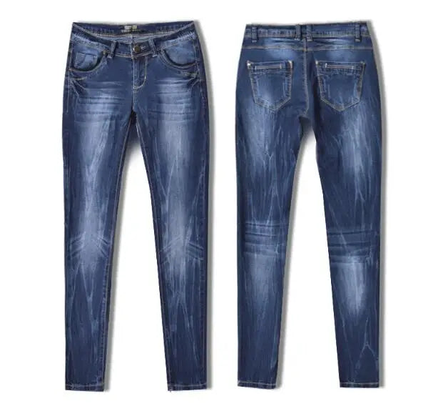 Women's Tight Denim Pencil Pants, Low Waisted Jeans