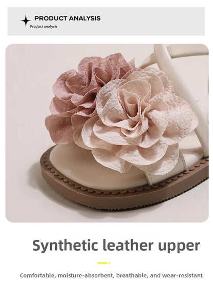 Girls' Sandals 2026 Summer New Children's Flower Princess Shoes Soft Sole Anti Slip Baby Girls' Roman Sandals