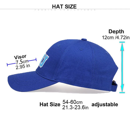 Fashion Men Baseball Cap Monsters University MU Letters Embroidery Caps Blue Hat Sun Hats Snapback Hats