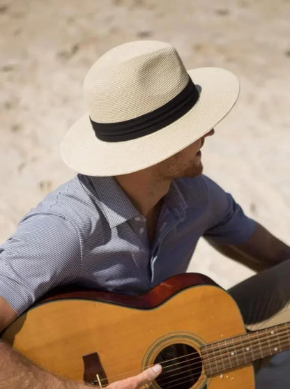 Big Size XL 63cm Travel Panama Jazz Straw Hat Summer Sun Hats for Women Men Wedding  Wide Brim Fedora Straw Beach Hat UV UPF 50+
