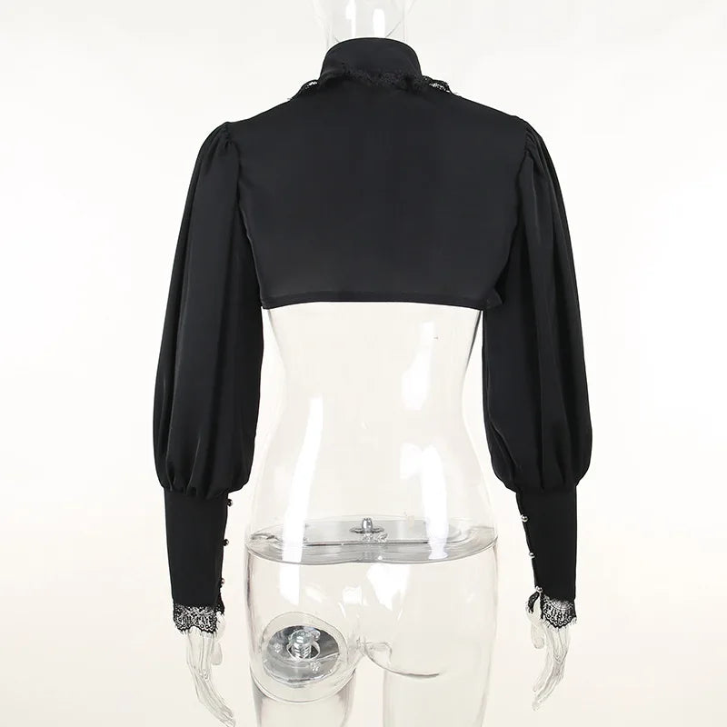 Sleeve Smock High Street Sexy Black Winter Long Sleeve Crop Top Aesthetic Fairy  Blusas Mujer De Moda 2022