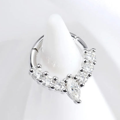 New S925 Piercing Moissanite Hoop Earrings for Women Elegant Piercing Ear Bone Earring Diamond Wedding Party Jewelry Gift