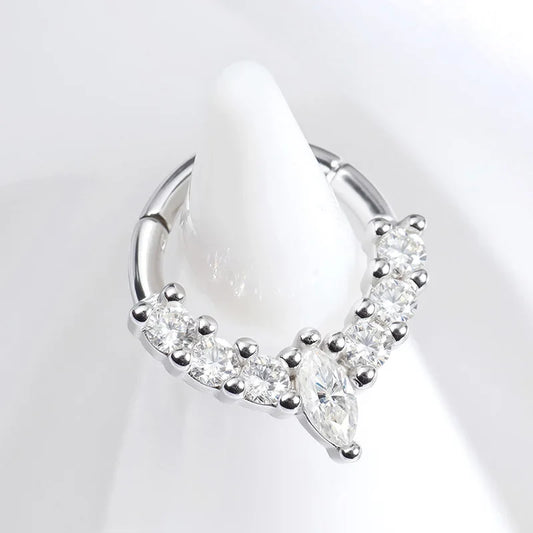New S925 Piercing Moissanite Hoop Earrings for Women Elegant Piercing Ear Bone Earring Diamond Wedding Party Jewelry Gift