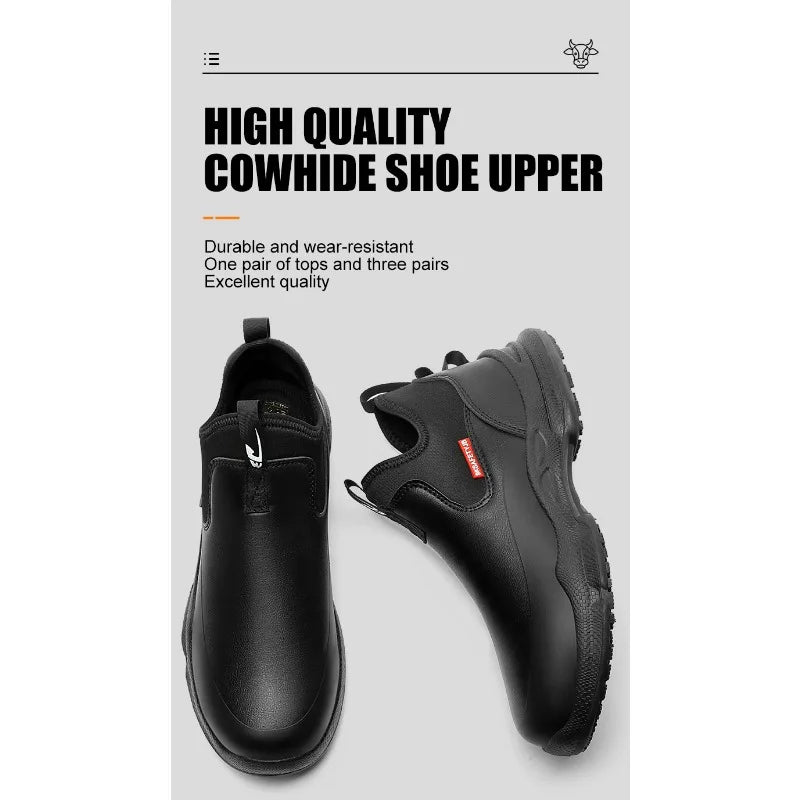 Men's Work Shoes Non Slip Oil Resistant Chef Shoes Suitable Seasons Lightweight and Comfortable with A Soft Sole That Not Tiring