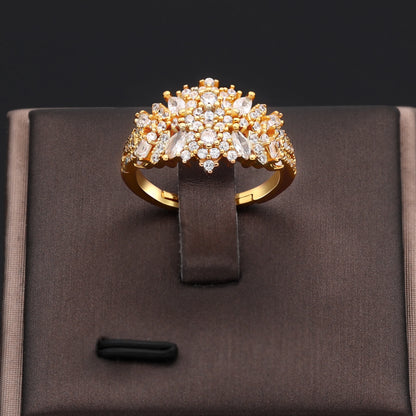 Fashion Emirados Árabes Unidos Dubai Zircônia Cúbica Conjunto Completo de Joias de 4 Peças para Mulheres Banhado a Ouro Acessórios de Noiva Nigerianos