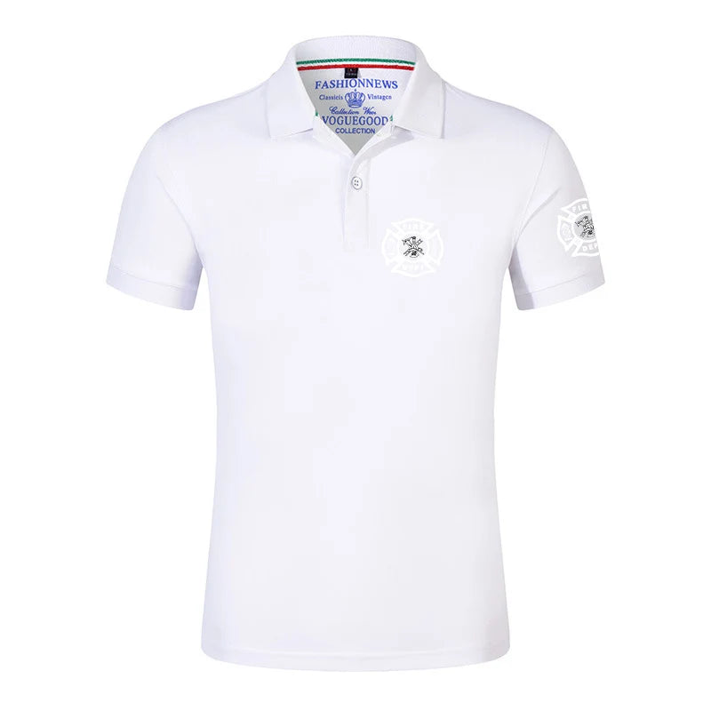 Firefighter Rescue Team Printing Fashion 2023 New Men's Summer Solid Color Short Sleeves Comfortable T-Shirts Polo Shirt Tops