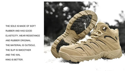 New Men's Boots Fashion Outdoor Boots Breathable Hiking Boots Autumn Shoes Sneakers lightweight Non-slip Men Desert Ankle Boots