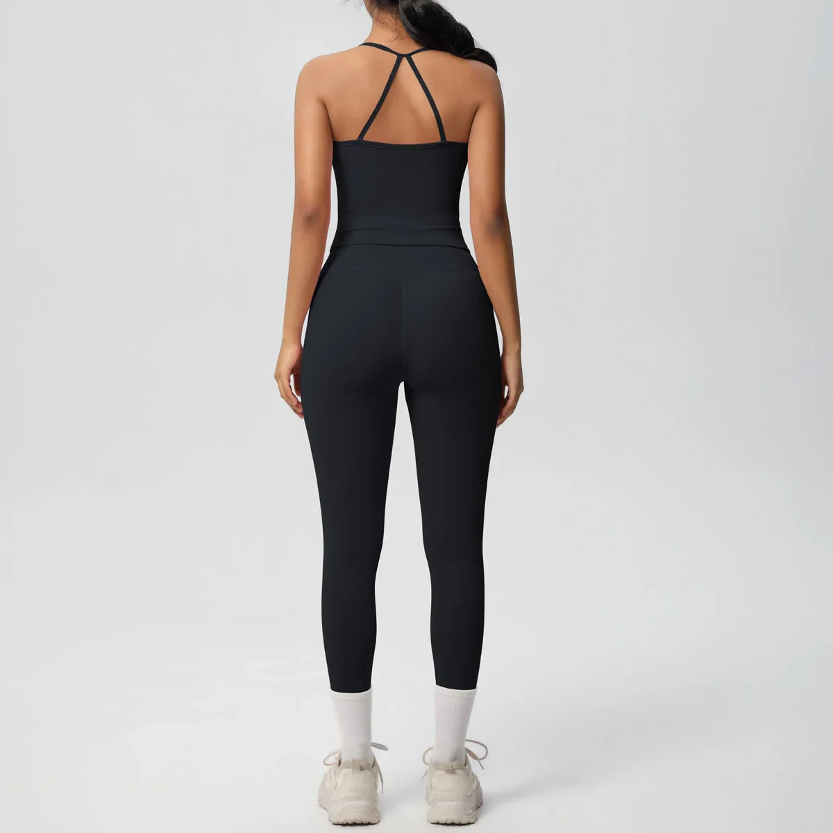 Halter Yoga Top Set Fitness Gym Suit Training Sleeveless Sport Gym Tops Crossover Back Sports Underwear  Tummy Control Slimming