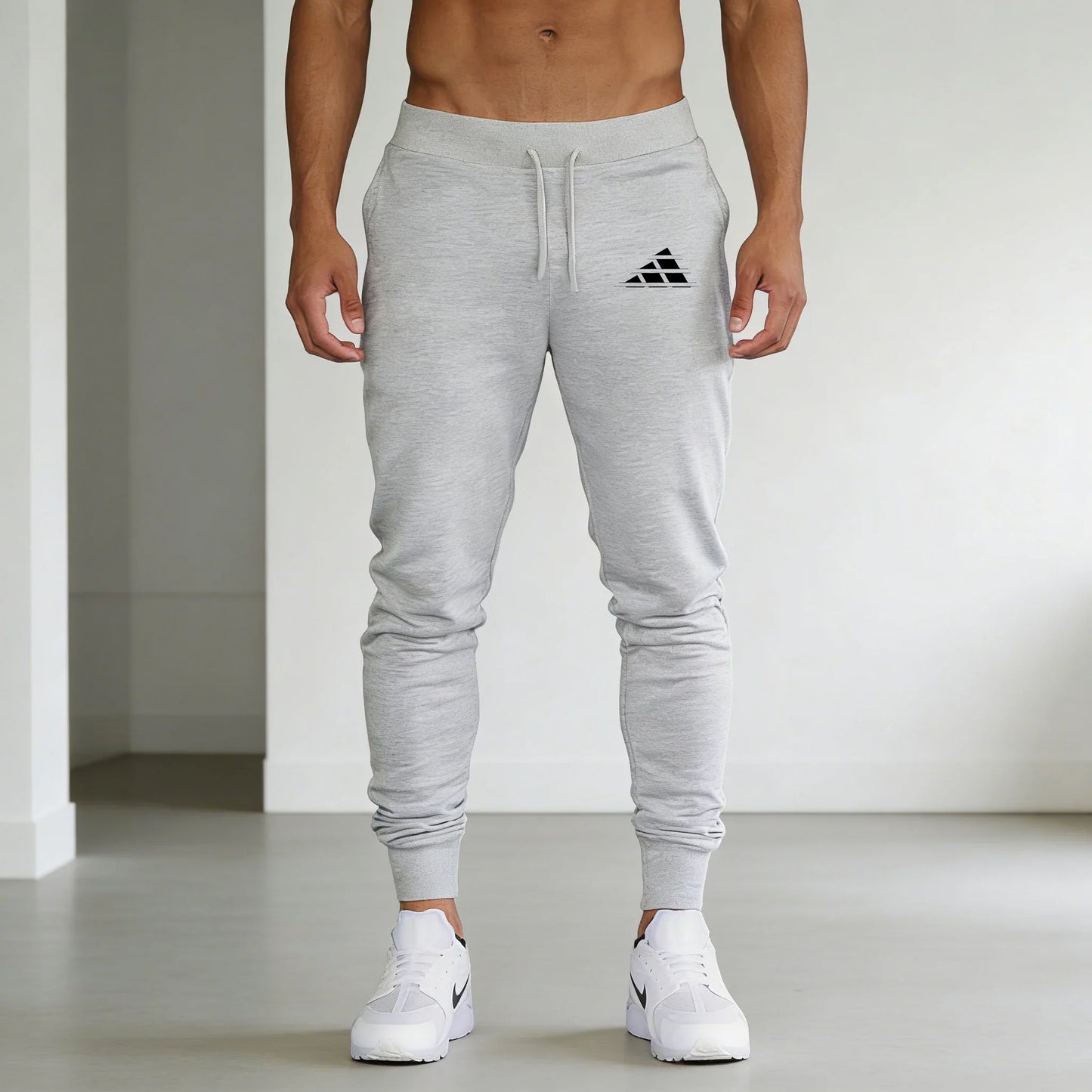 New Men‘s Triangle printing Casual Sports Pants Running Workout Jogging Long Pants Gym Sport Trousers for Men Jogger Sweatpants
