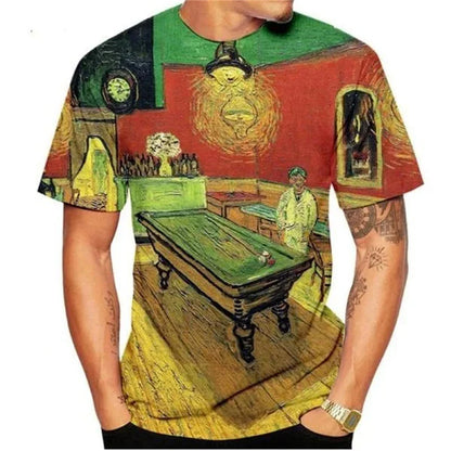 2026 Summer Vincent Van Gogh Art the Starry Night 3D Printed T-Shirt Men Women Causal Retro Short Sleeve Tee Tops Kids Clothing
