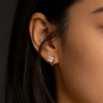 3mm D Color Moissanite Hoop Earrings for Women GRA Certified Round Brilliant Cut Moissanite s925 Silver Dainty Earring