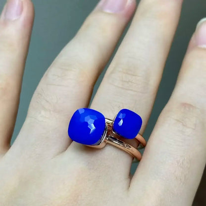 Classic and Petite Ring Set for Women Colorful Cyrstal Fashion Jewelry Gift Vanlentine's Day