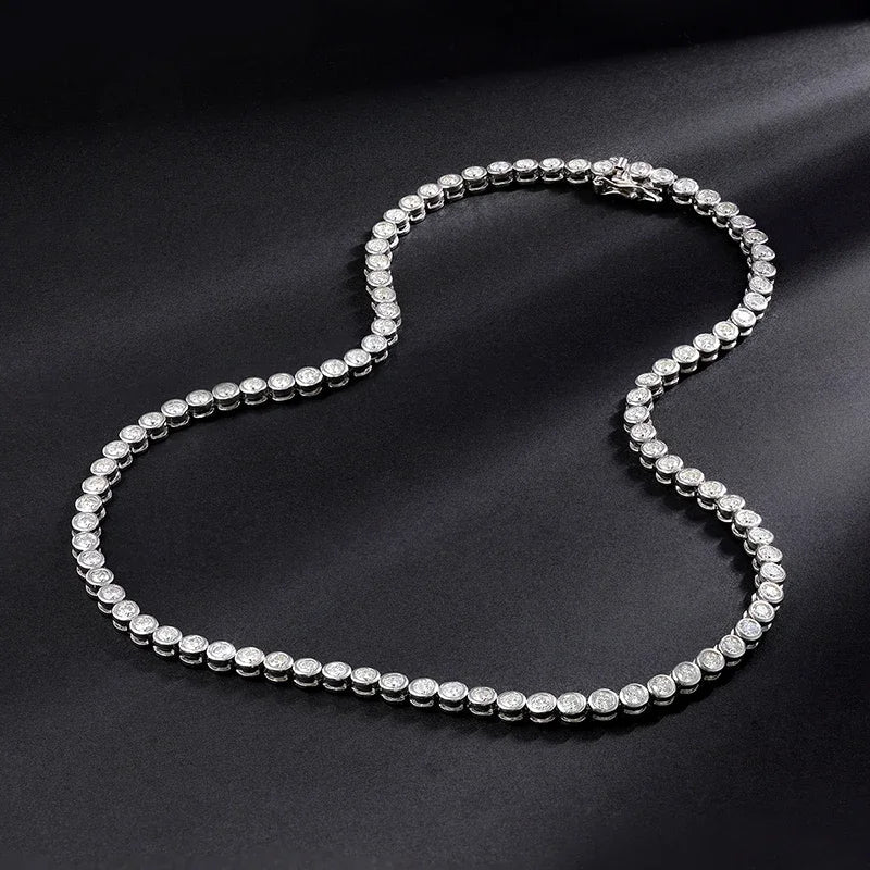 Sparkling 2/3mm Full Moissanite Tennis Bracelet for Women Party S925 Silver Plated 18K Pass Diamond Test Bezel Bracelets