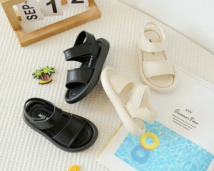 New Children Summer Sandals Boys Girls Fashion Pure Color Hook Sandals Baby Soft Breathable Shoes Kids Summer Beach Sandals