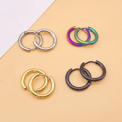 2022 New Simple Stainless Steel Small Hoop Earrings for Women Men Cartilage Ear Piercing Jewelry Pendientes Hombre Mujer