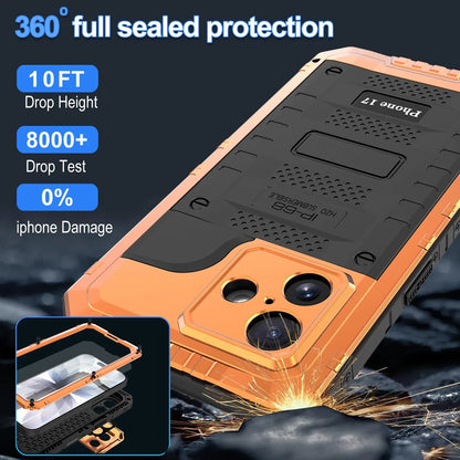 Case For iPhone Air 17 Pro Max 17Pro 17 IP68 Waterproof Metal Heavy Duty Shockproof Cover Glass Screen Protector