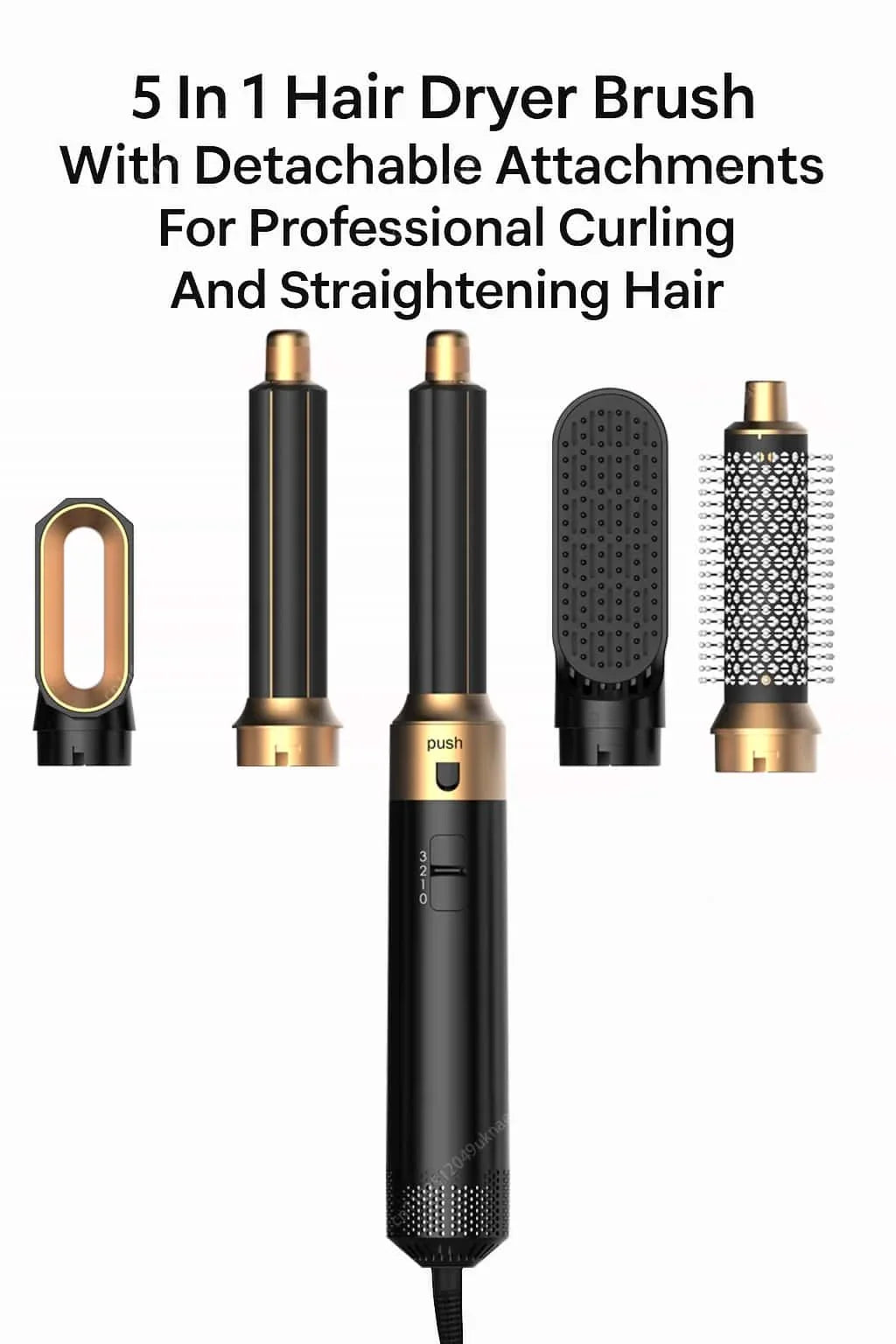 5 In 1 Professional Hair Dryer Hot Air Comb Brush With Curling Iron And Hair Straightener For Salon Quality Hair Styling