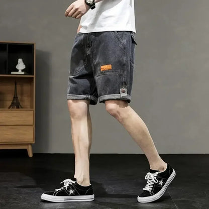 Men's Short Jeans Pants Cargo Big Size Oversize Male Denim Shorts Very Micro Cut Original Cowboy Korean Fashion Xxxl Xl Popular