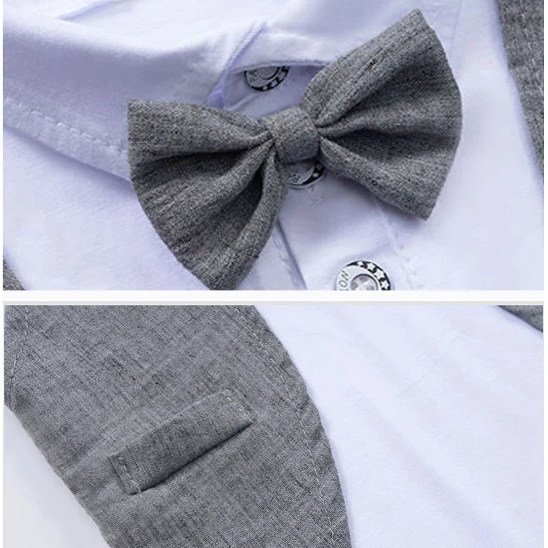Baby Boys Short Sleeve Shirt + Shorts Suits Summer Birthday Party Clothes Sets 1 2 3 4 Years Kids Cotton Clothing Outfits