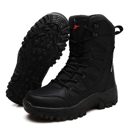 New Waterproof Men's Boots Outdoor Non-slip Men Hiking Boots High Top Winter Men's Motorcycle Boots Rubber Men Work Desert Boots